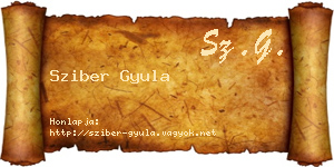 Sziber Gyula névjegykártya