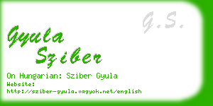 gyula sziber business card